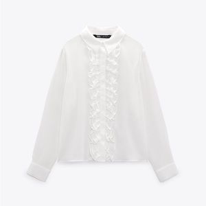 RUFFLED SEMI-SHEER TOP